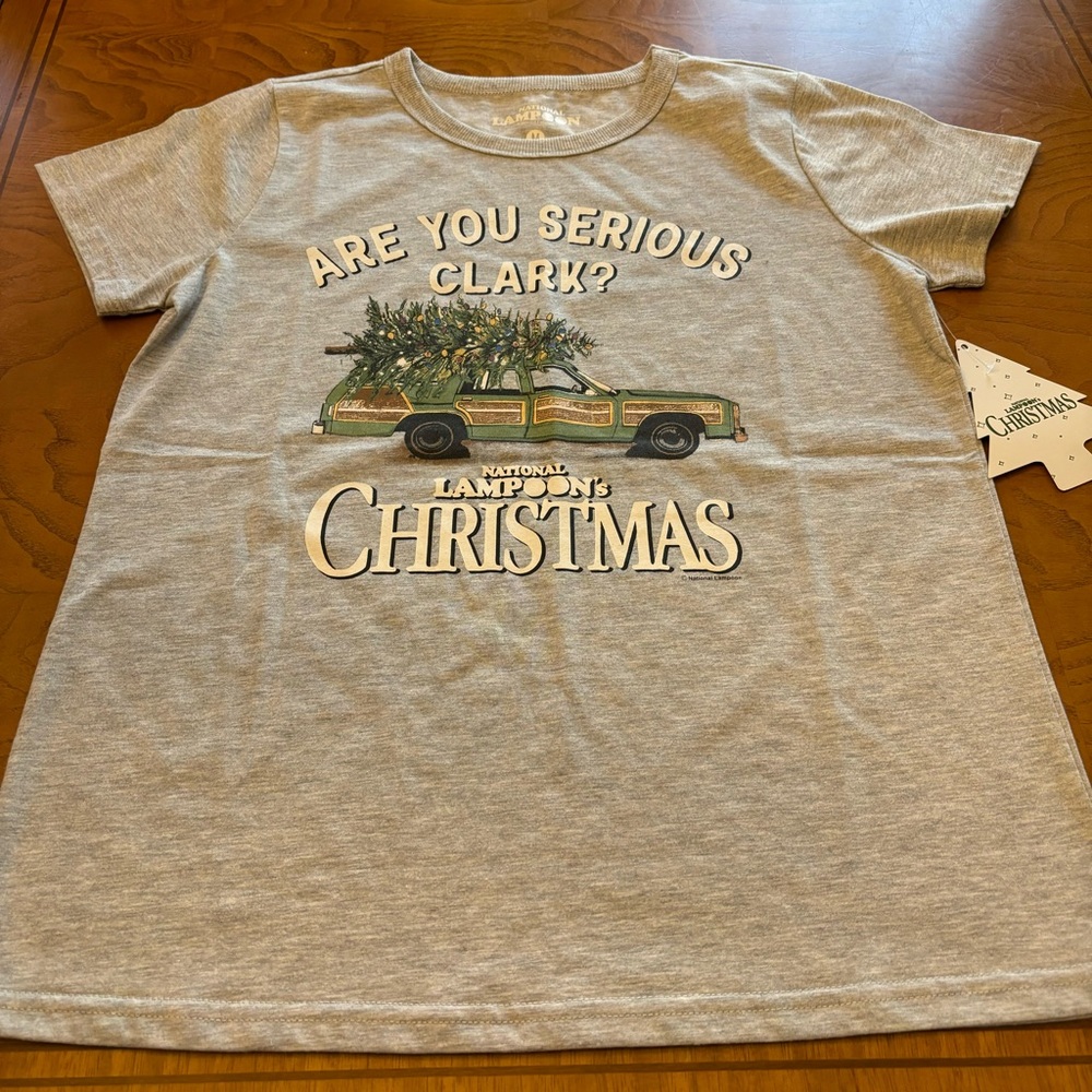 National lampoons Christmas gray short sleeve‎ tee womens medium nwt